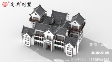 农村中式风格四层豪华自建房屋别墅