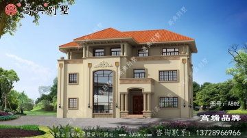 这座欧式坡屋顶简约别墅，美观大气，绝对生活舒适。
