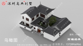 门面22.8米X深度15.2米的两层 中式 田园别墅 ，气质 十足 。