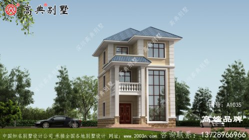 农村简欧三层别墅户型图时尚简约