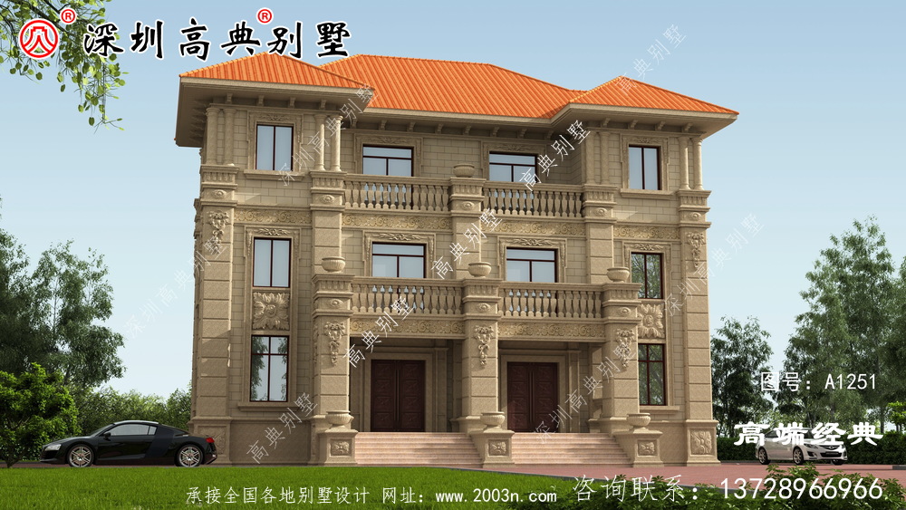 三层别墅，户型方正，外观错落有致，采光通风好，好看又实用，建了绝对有面