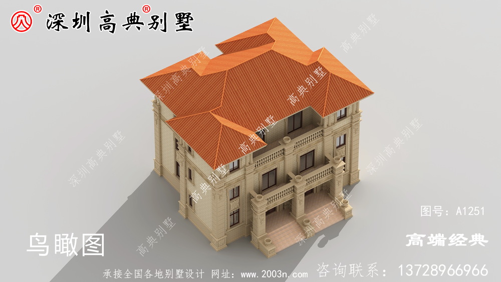三层别墅，户型方正，外观错落有致，采光通风好，好看又实用，建了绝对有面