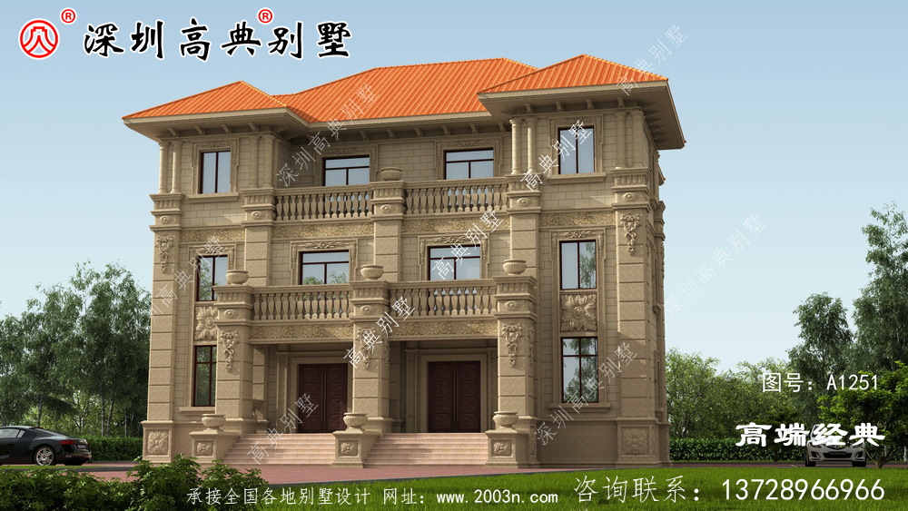 三层别墅，户型方正，外观错落有致，采光通风好，好看又实用，建了绝对有面