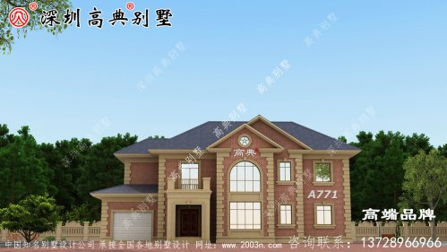 简单实用的二层别墅，面宽12.6米，造价都30万左
