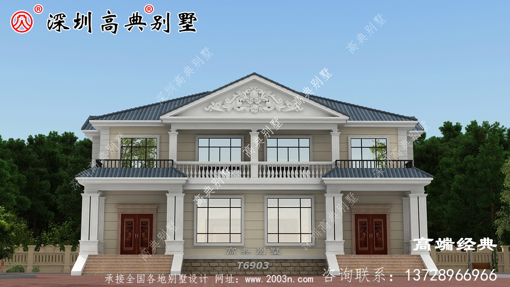 一栋二层别墅就是这样建造的，绝对没有人敢说你土，豪华大气。