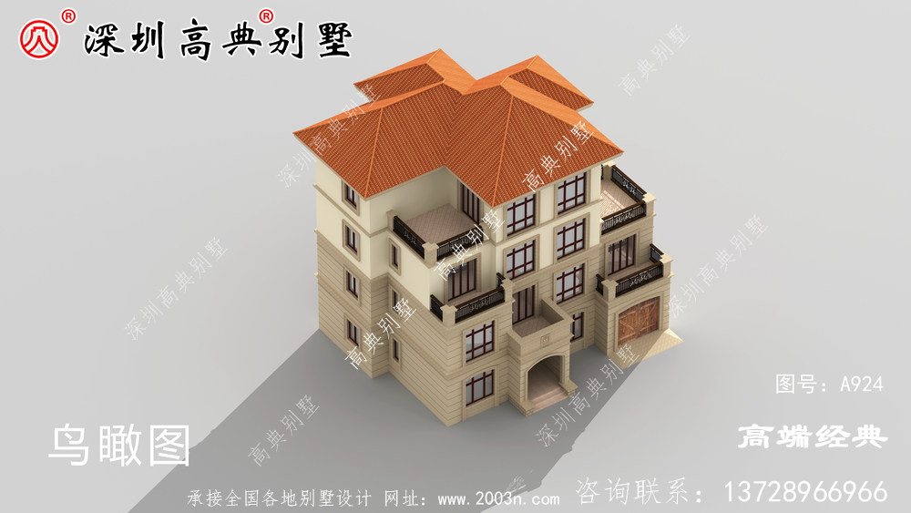 四层超豪华别墅外观图，这样的房子简直太帅啦！