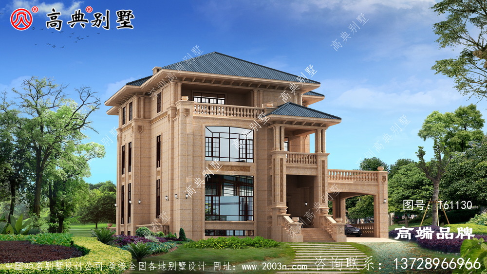 一款南北方都适合建造的别墅非欧式石材