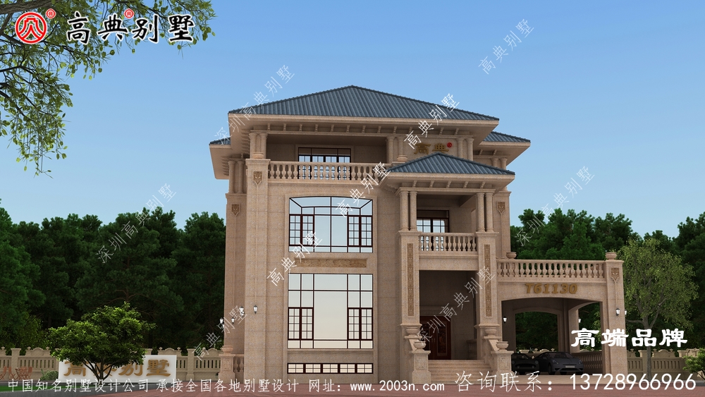 一款南北方都适合建造的别墅非欧式石材