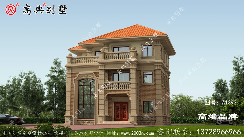  别墅外观优雅没有复杂的线条装饰很是简洁美