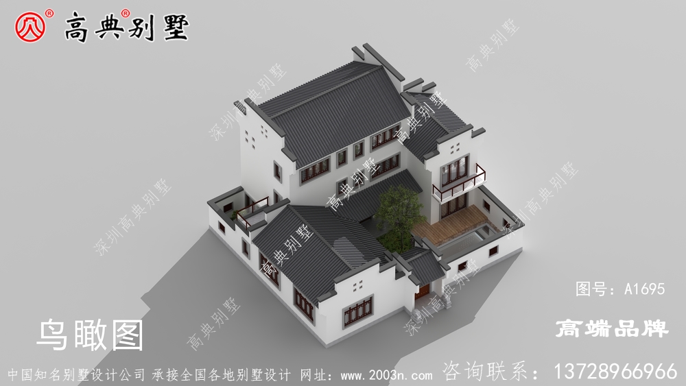 立面采用白色石材，充分展现中式的奢华和大气