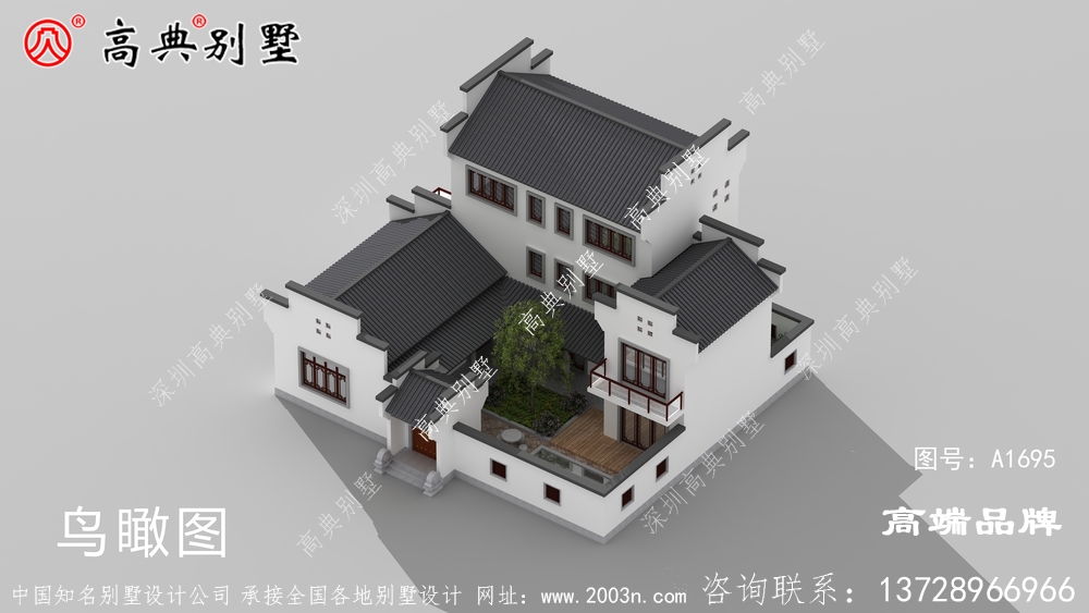 立面采用白色石材，充分展现中式的奢华和大气